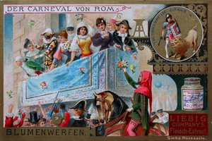 Samlarbildserie The Carnival of Rome, Throwing Flowers av Unknown artist