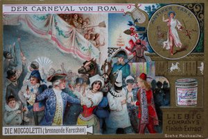Samlarbildserie Karnevalen i Rom, Moccoletti, brinnande ljus av Unknown artist