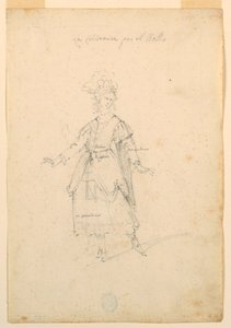 Kostymdesign: A Woman Singer for a Balett av Unknown artist
