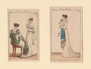 "Costume Parisien" Modeplanscher från Journal des Dames et Des Modes och Costume Parisien (The Journal of Ladies and Fashion) av Unknown artist