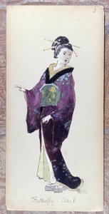 Kostym till Madame Butterfly akt II för skapandet av Madame Butterfly av Giacomo Puccini 1904.samling av Museo della Scala i Milano. av Unknown artist