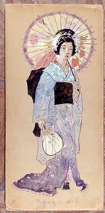 Kostym för Madame Butterfly för första akten till skapandet av Madame Butterfly av Giacomo Puccini 1904. Samling av Museo della Scala i Milano. av Unknown artist