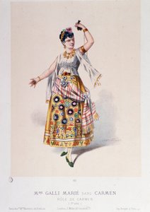 Kostym av Marie Galli i Carmen, opera av Georges Bizet av Unknown artist