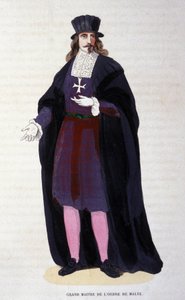Dräkt för stormästaren av Maltas orden. gravyr från början av 1800-talet av Unknown artist