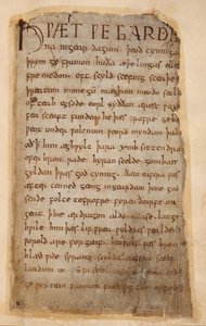 Cotton Vitellius A.XV..132 Början av Beowulf av Unknown artist