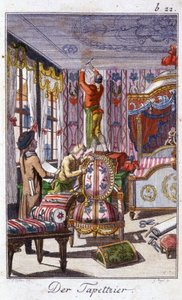 Hantverk: klädseln. I "" Omfattande beskrivning av konsthantverk och workshops för unga"" av Johan Peter Vue. Ed. Nürnberg, Weigel och Schneider av Unknown artist
