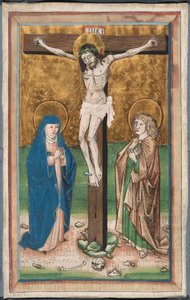 Korsfästelse med Jungfru Maria och Sankt Johannes (recto); Saint Sebald med donatorerna Paul Volkmayr och Sebald Schreyer (verso) av Unknown artist
