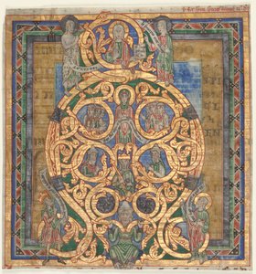Utskärning från ett antifonarium: Initial A[spiciens a longe]: Jesses träd av Unknown artist