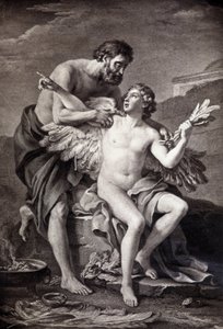 Daedalus och Ikaros. 1800-talsgravyr. av Unknown artist
