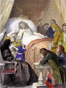 Ludvig XIV (1638-1715), Frankrikes kung, död den 1 september 1715 i Versailles och den blivande Ludvig XV (1710-1774). av Unknown artist