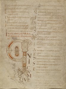Dekorerad initial Q av Unknown artist