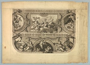 Dekorationer av Lebrun och Mignard på slottet i Versailles av Unknown artist