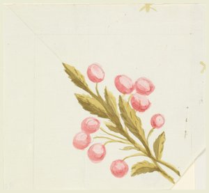 Design för hörnmotiv för vävd eller broderad kant av Unknown artist