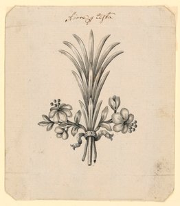 Design för blommor som hårklänning av Unknown artist