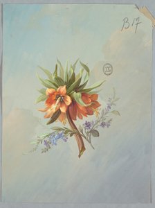 Design för tapeter och textilier: Blommor av Unknown artist
