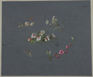 Design för tapeter och textilier: Blommor av Unknown artist