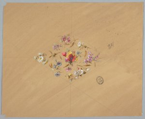 Design för tapeter och textilier: Blommor av Unknown artist