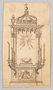 Design för en Baldacchino för värdens utställning av Unknown artist