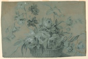 Design för ett blomsterkorgmotiv av Unknown artist