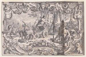 Design för en gobeläng: Bacchus och Ariadne av Unknown artist