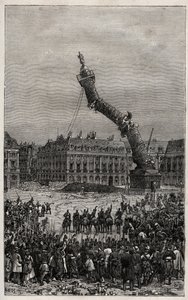 Förstörelse av Vendome-kolonnen under kommunen av Unknown artist
