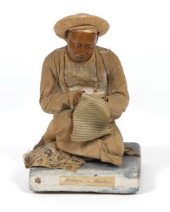 ’Dirzee, or Tailor’, terrakottafigur, Indien, ca 1880 (statyett) av Unknown artist