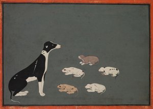 Hund med valpar av Unknown artist
