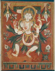 Dubbelsidigt målad banderoll (Paubha) med Gud Shiva av Unknown artist