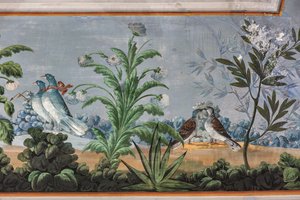 Duvor och blommor, detalj av 3743687 (fresk) av Unknown artist