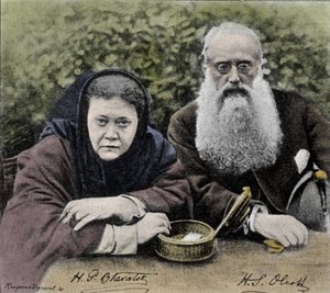 Elena Petrovna Blavatsky (1831-1891), rysk teosof, medgrundare av Teosofiska Samfundet 1875 tillsammans med Henry Steel Olcott. av Unknown artist