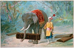 Elephant and Cornac, reklam för "" Suchard", v. 1895 av Unknown artist