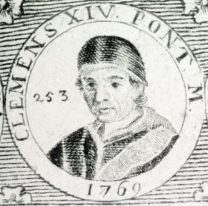 Gravyr av påven Clemens XIV (1705 - 1774). av Unknown artist