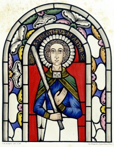 Gravyr som föreställer det målade glaset av Sankt Timoteus, från kyrkan i Neuviller. av Unknown artist