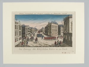 De kungliga truppernas inträde i New York av Unknown artist