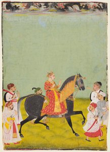 Ridsporträtt av Maharana Raj Singh II av Mewar (f. 1755–62) av Unknown artist
