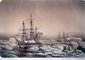 Expeditioner i Antarktis (södra polen): skeppet "" Astrolabe"" (nytt namn på "Shell") av Jules Dumont d