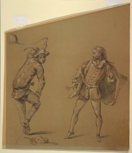 Figurstudier för en design av ett clavichordomslag av Unknown artist