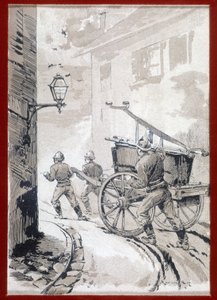 Brandmän: postens avgång - grav., n.d. av Unknown artist