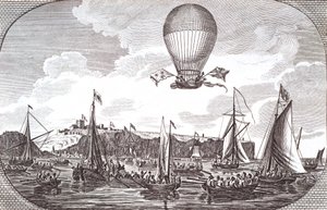 Första flygöverfarten över Engelska kanalen av Unknown artist