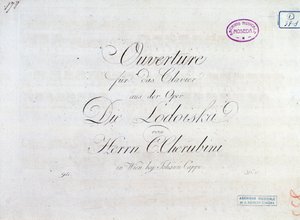 Första sidan av partitur av ouvertyr för pianoforte från operan "" Lodoiska"" av Luigi Cherubini av Unknown artist