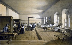 Florence Nightingale (1820 - 1910) på Scutari sjukhus i Turkiet omkring 1855 av Unknown artist