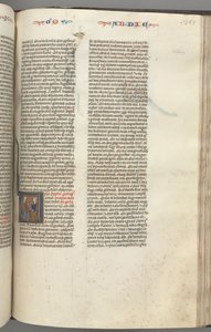 Fol. 357r, Obadiah, historiserad initial V, Obadiah och en jude i diskussion av Unknown artist