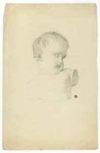 Fragment av byst av barn av Unknown artist