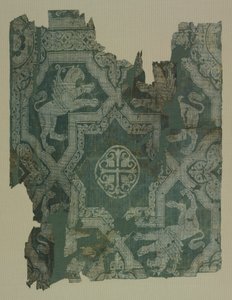 Fragment med stjärnmönster och gripar av Unknown artist