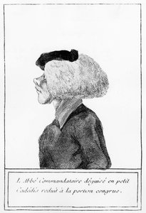 Franska revolutionen: efter tillhandahållandet av prästerskapets egendom till nationen, en representation av en förklädd abbot - gravyr av Unknown artist