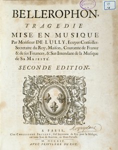 Frontispice av "" Bellerophon "" Lyrique-tragedi i fem akter med en prolog av Jean Baptiste Lully (Giovanni Battista Lulli) (Jean-Baptiste) (1632-1687). 1714. av Unknown artist