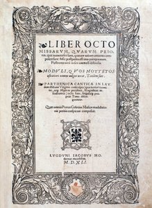 Frontispice från Liber octo Missarum (1541) av Unknown artist