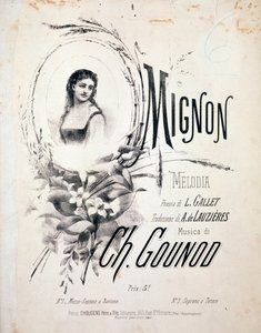 Frontispice of Mignon, melodi av Charles Gounod (1800-talet) av Unknown artist