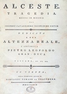 Frontispice av notblad av Alceste, opera av C. W. Gluck av Unknown artist