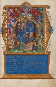 Frontispiece med vapenskölden för Claude de Lorraine, hertig av Aumale av Unknown artist
